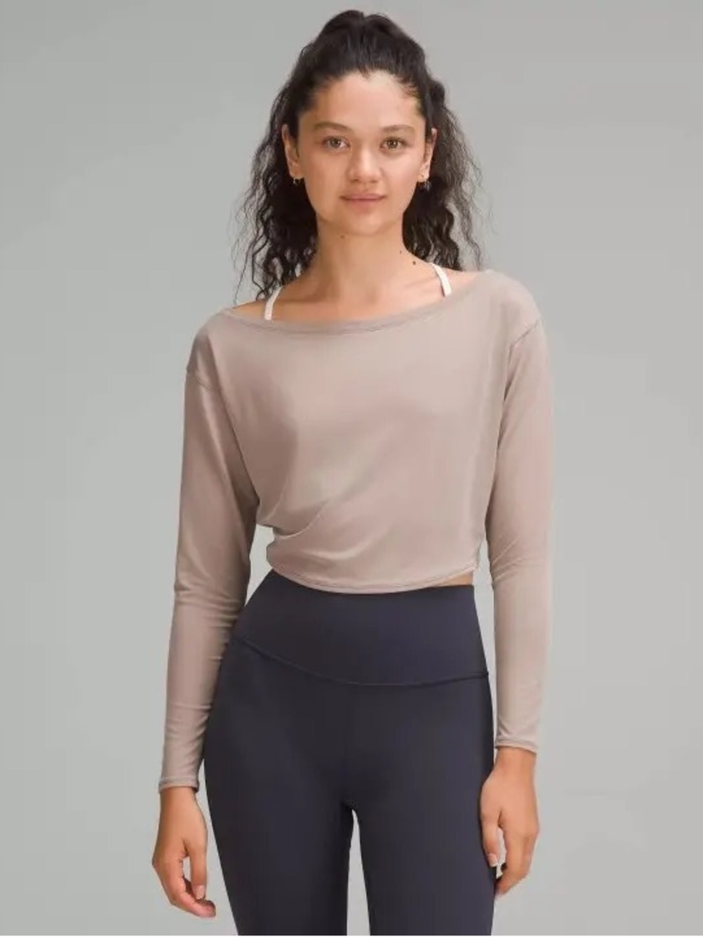 Lululemon Cupro Boatneck Cropped Long Sleeve Size 14